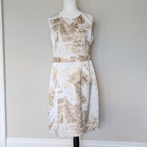 Tahari satin sleeveless abstract dress - Picture 1 of 7
